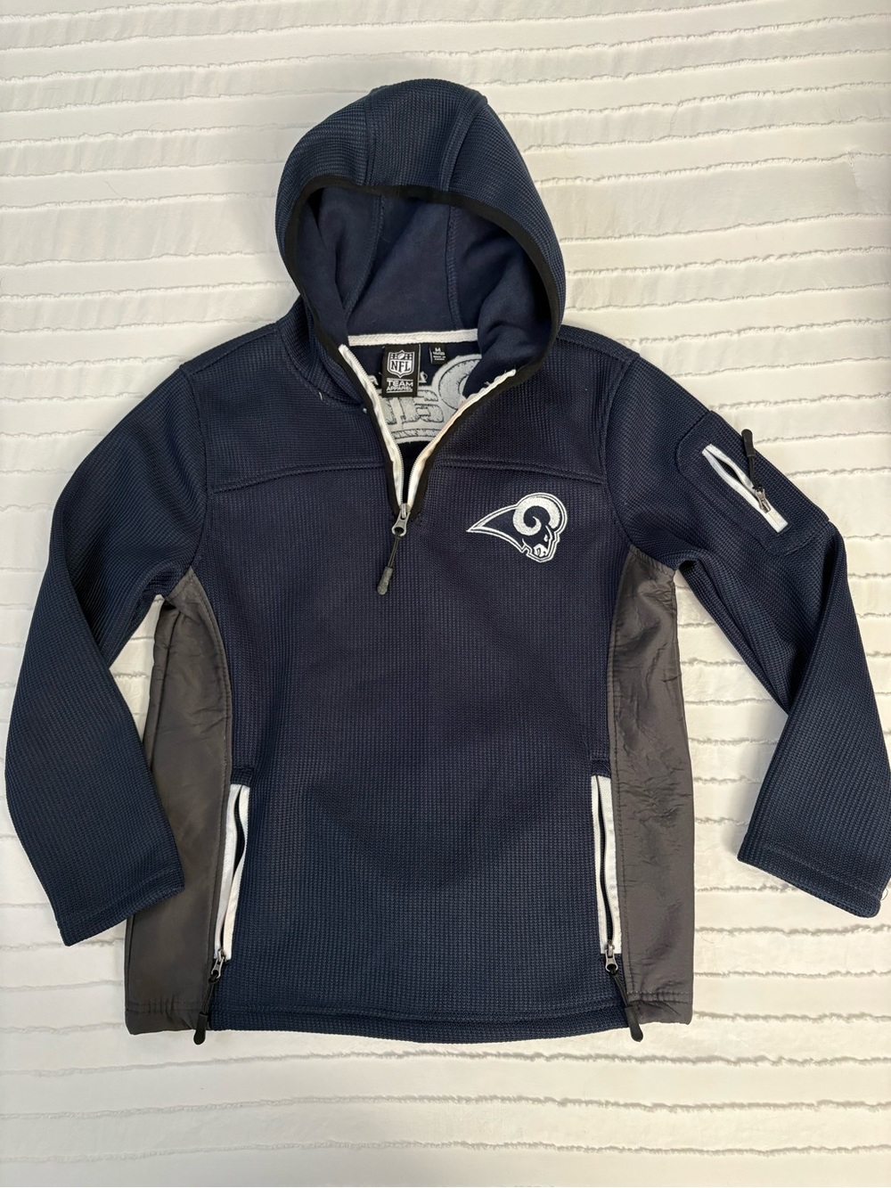 NFL Navy and Gray Los Angeles Rams Kids Half-Zip Hoodie